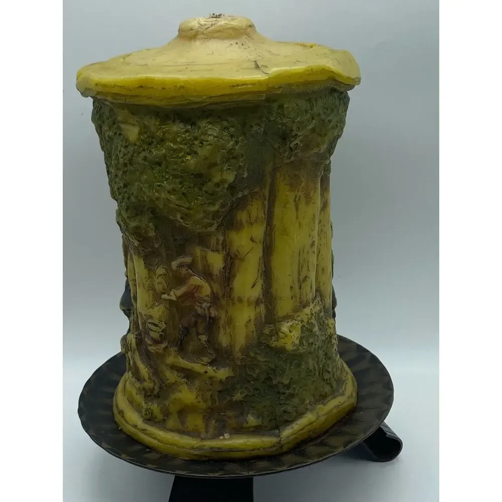 Vintage‎ German Hand Carved Candle Johann Gunter Walldurn Badencast candle stand
